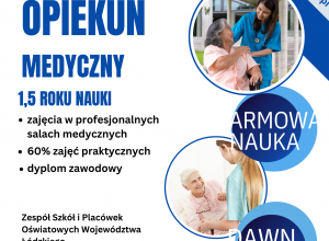 Trwa nabór do Szkoły Policealnej - zawód OPIEKUN MEDYCZNY - rozpoczęcie kształcenia luty '2026.